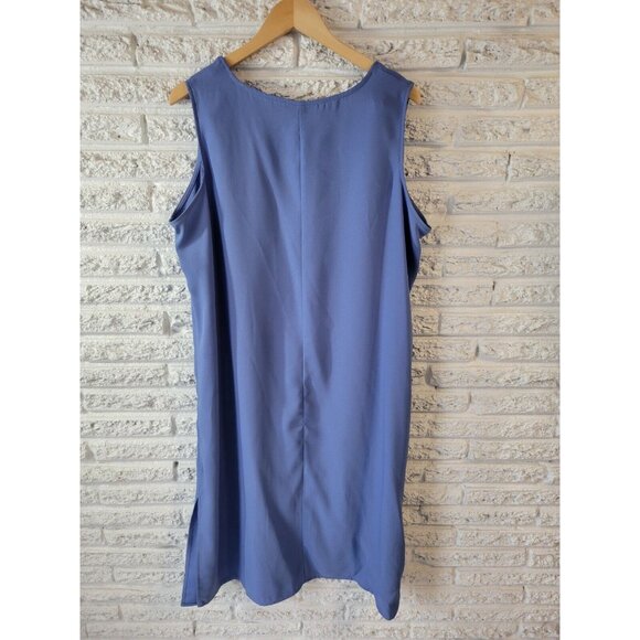 CM Shapes Women Dress 2XWP Plus Petite with Sheer Crepe Overlay Top BLU27E - Picture 13 of 13
